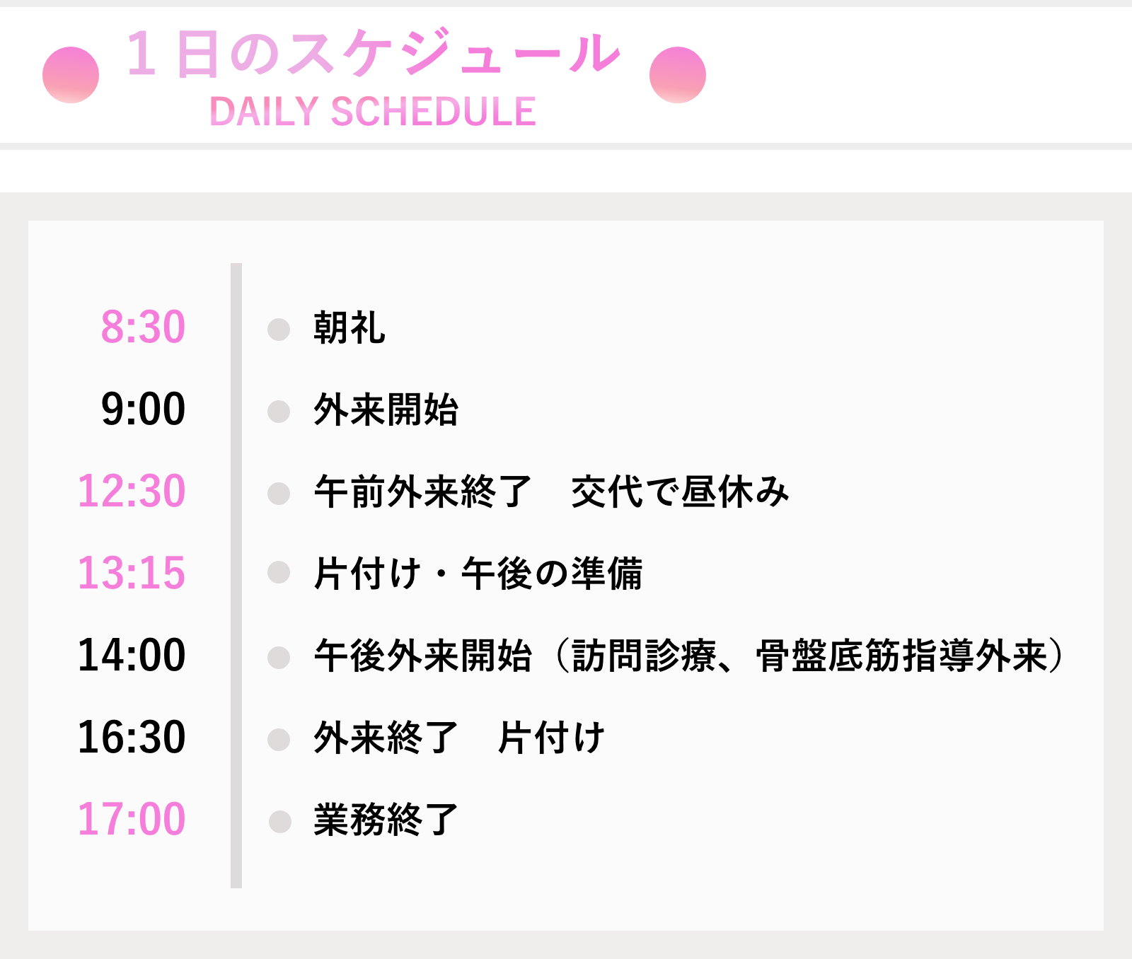 1日のスケジュール
