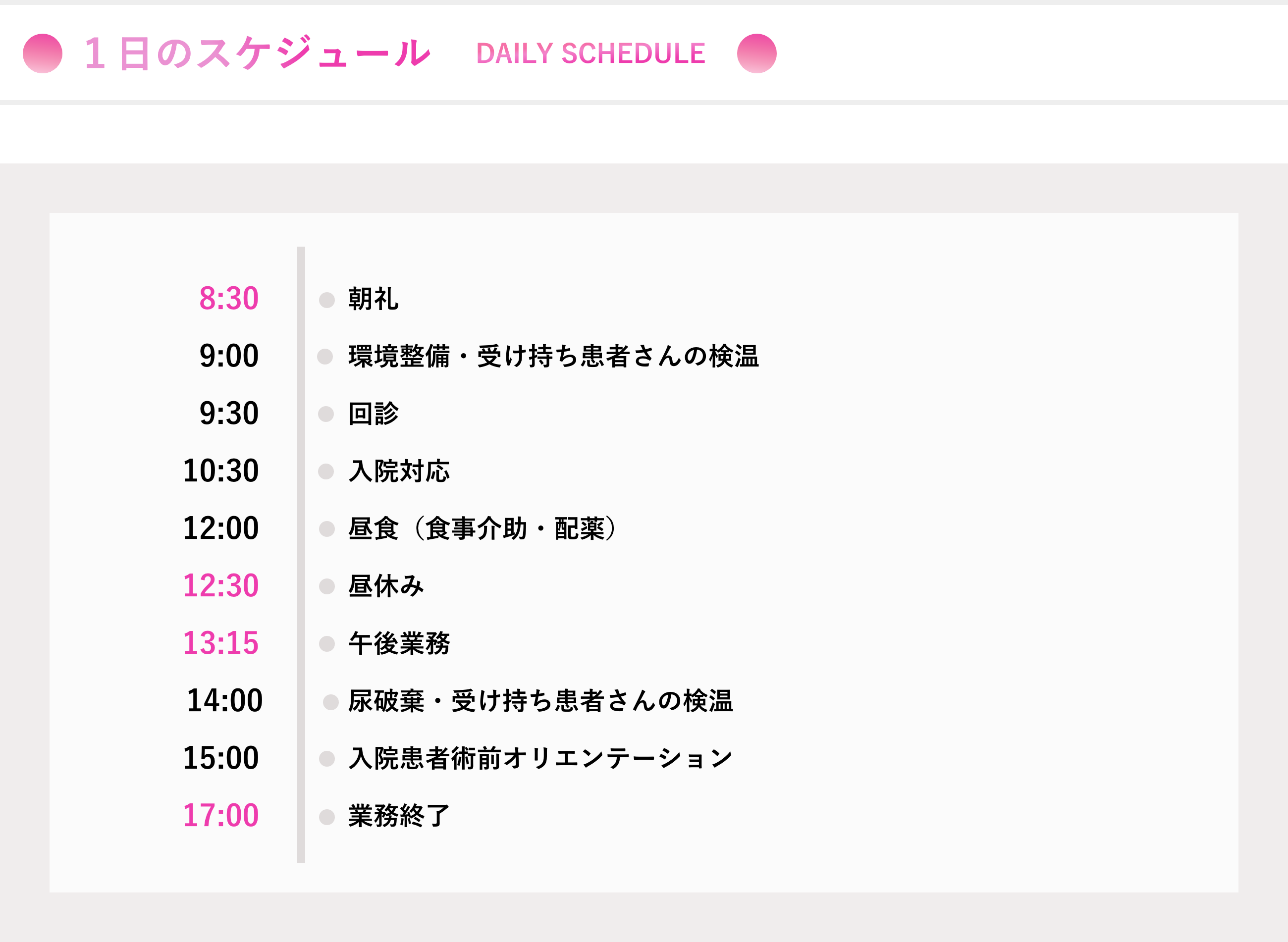 1日のスケジュール