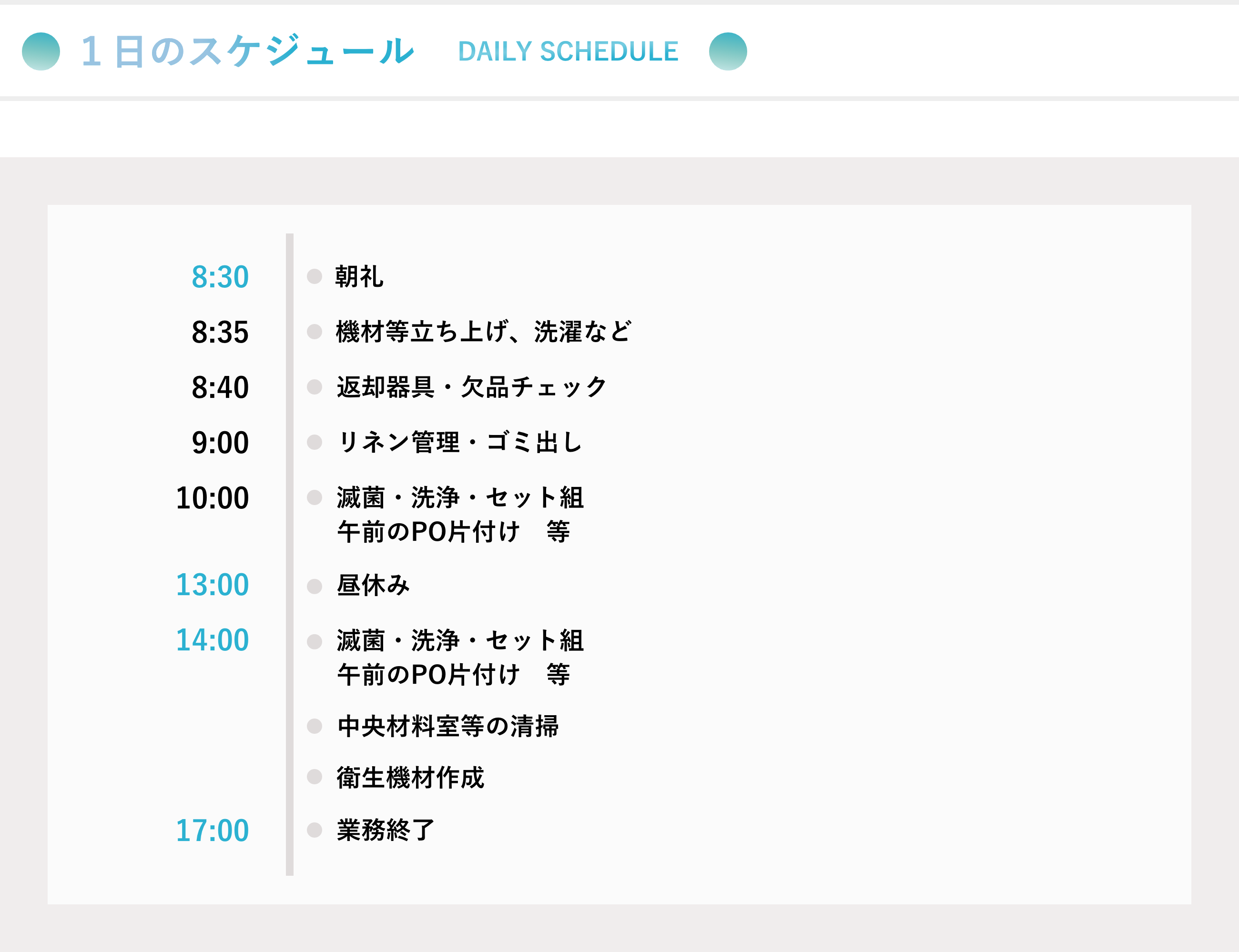 1日のスケジュール