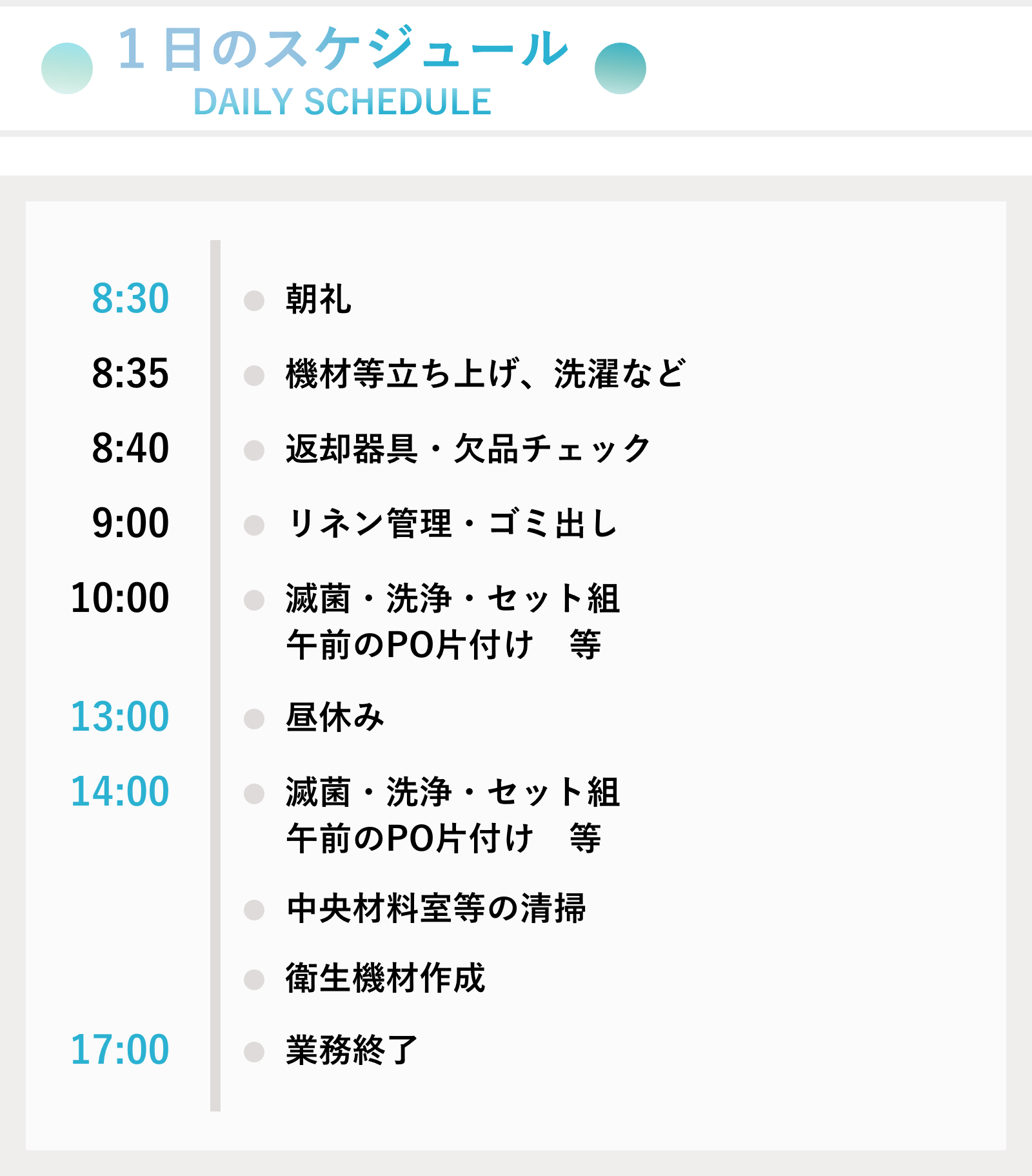1日のスケジュール