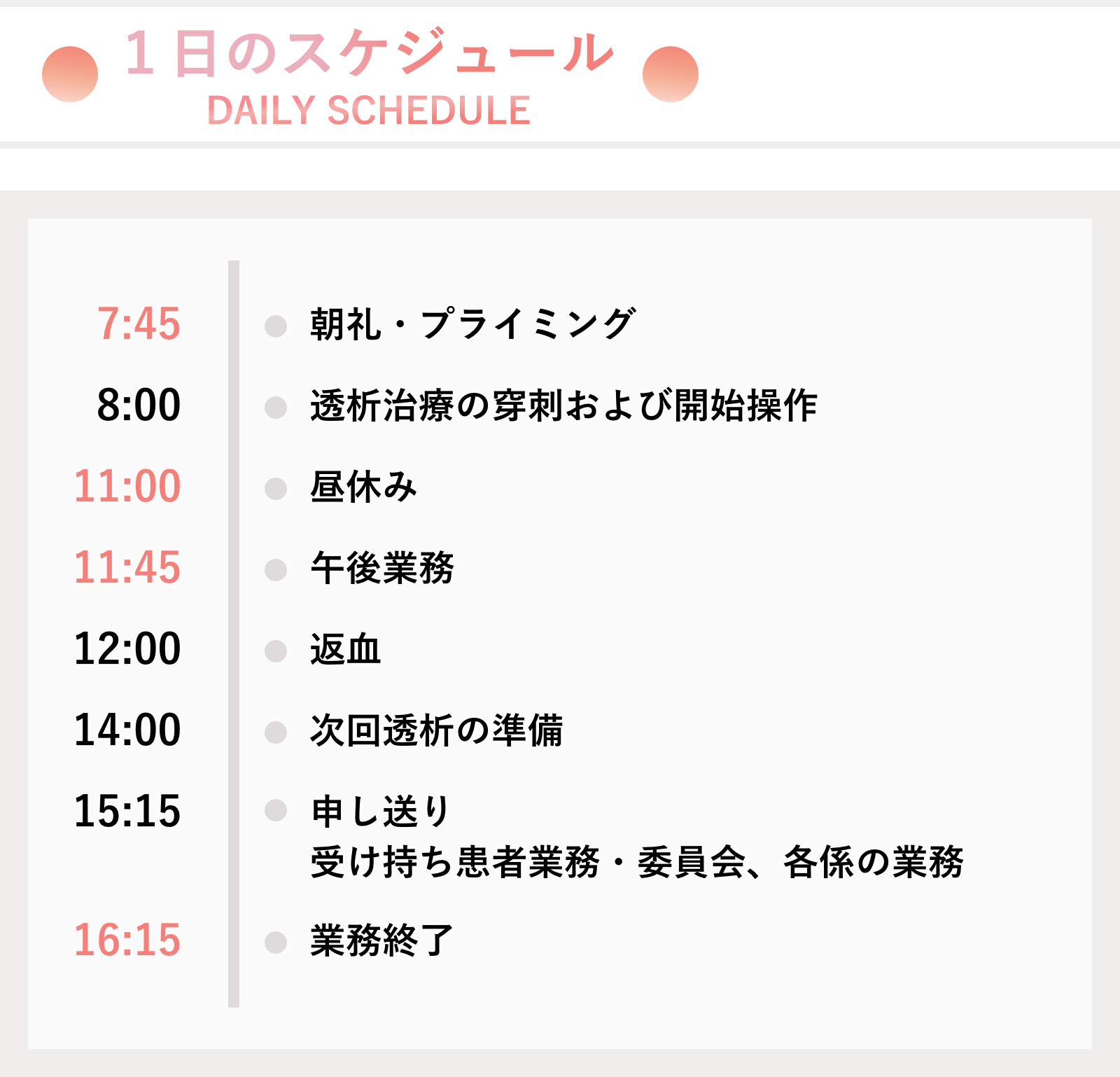 1日のスケジュール