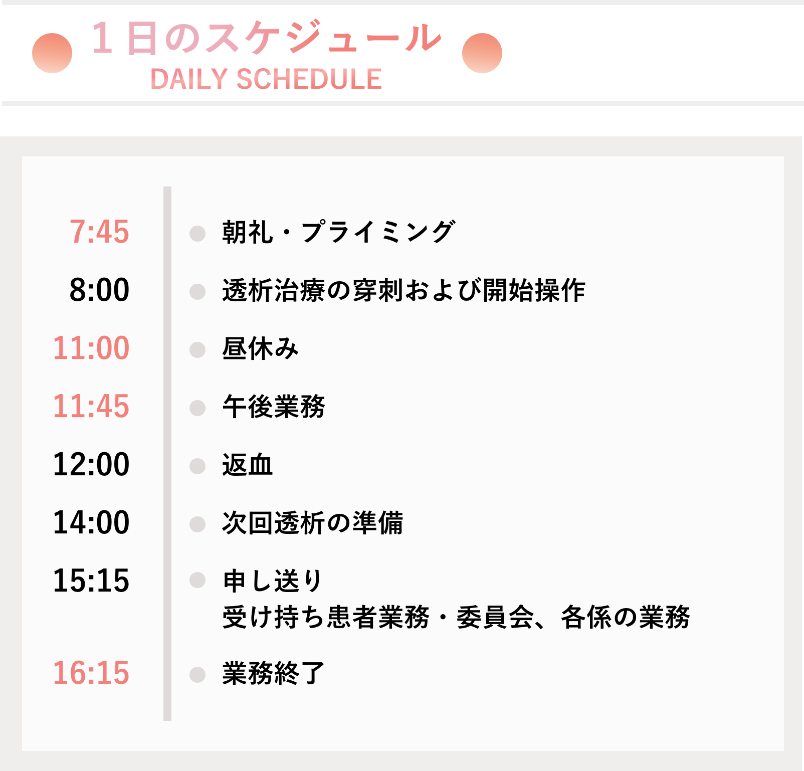 1日のスケジュール